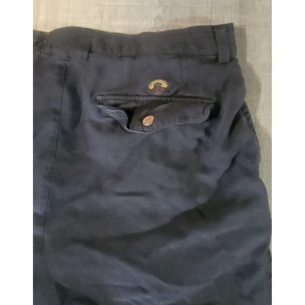 Tommy Bahama‎ Relax Shorts Mens 33 Black Chino 100% Silk Pleated Summer Casual